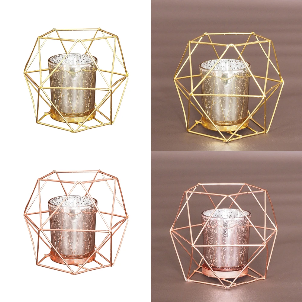 Творческий клетка свечи держатель металлические настольные лампы в форме стенд