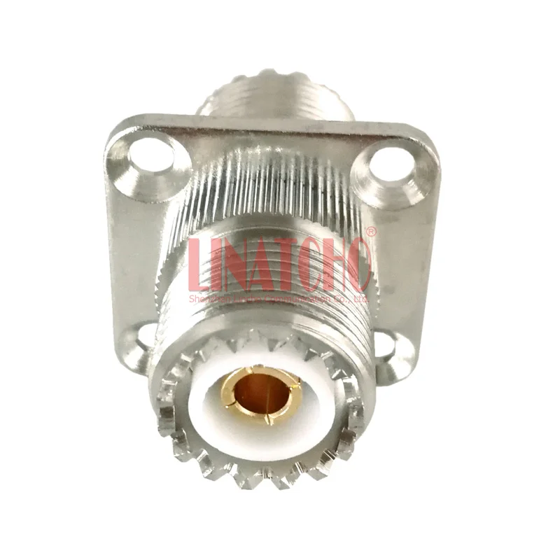 UHF SO239 female to SO-239 jack flange 4 hole panel mount adapter connector | Мобильные телефоны и аксессуары