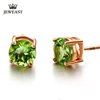 lszb natural olivine 18k pure gold earring real au 750 solid gold earrings diamond trendy fine jewelry hot sell new 2020