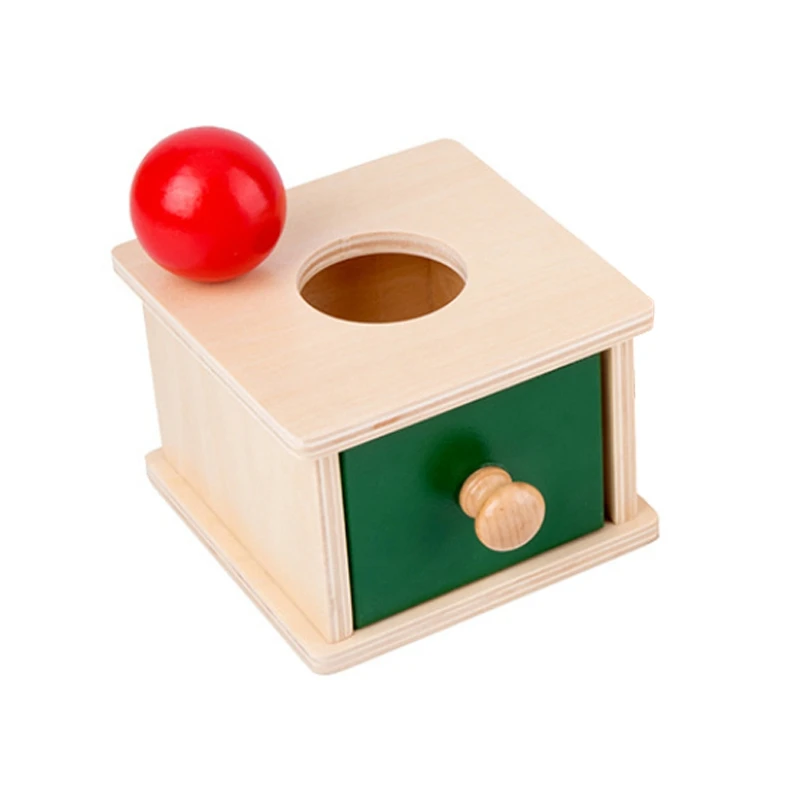 

Infant Toddler Materials Kids Toy Baby Wooden Coin Box Ball Matching Box Learning