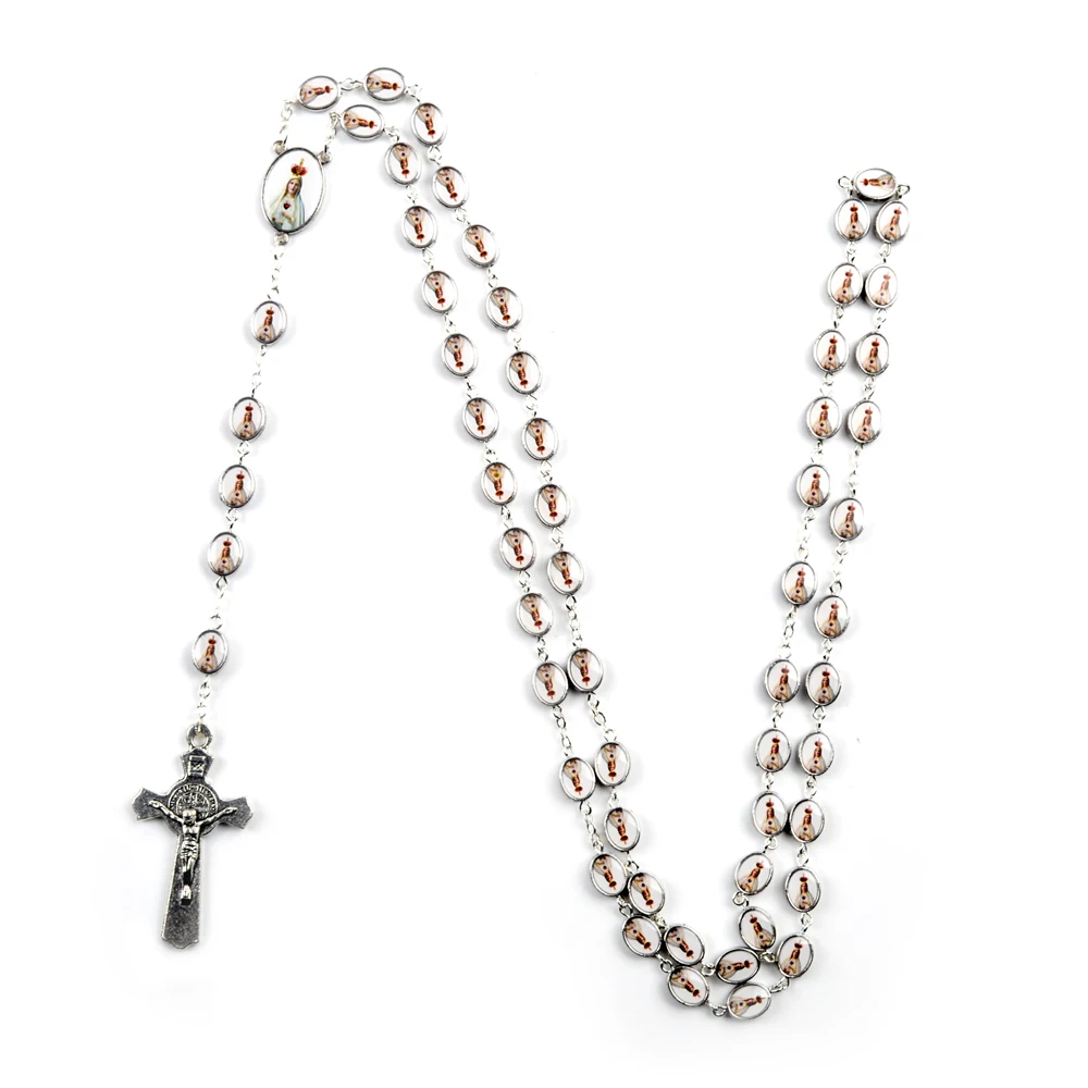 Ожерелье нашей леди Фатимы овальные бусы из сплава католические четки для женщин