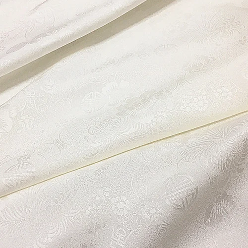 Белый жаккард ткань из чистого шелка 100% шелк атлас цветочный дизайн SFF154|Ткань| |