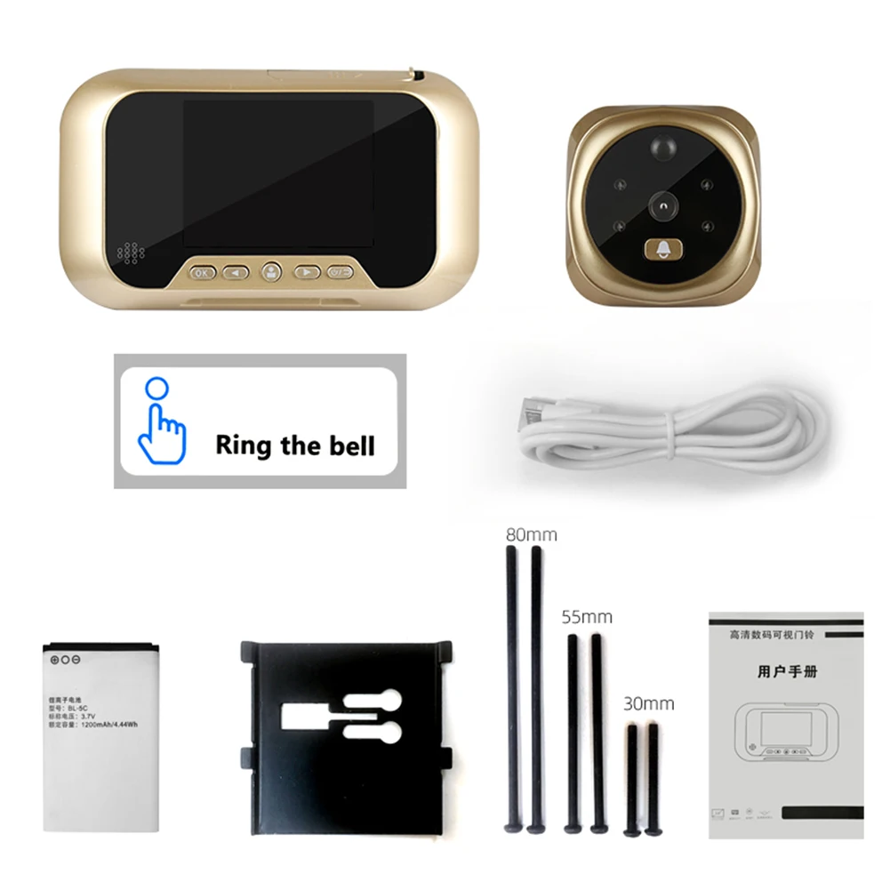 

2.8 inch LCD Color Screen Digital Doorbell 3X Zoom 1MP 160 Degree Door Eye Door Bell Electronic Peephole Door Camera Viewer