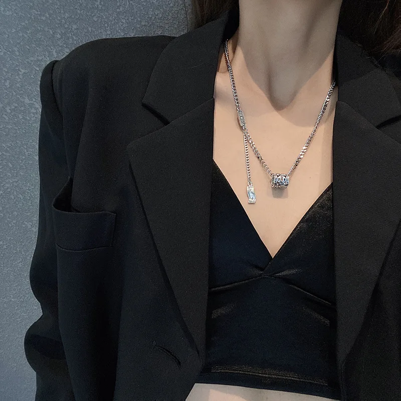 

New hip-hop titanium steel necklace pendant with a stylish design feel for a vintage sweater chain