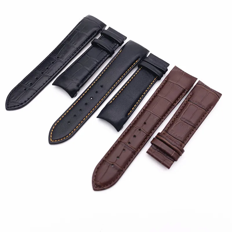 

Handmade Genuine Leather Curved End Watchband 22mm 23mm 24mm For Tissot T035 Watch Band Strap Steel Buckle Wrist Bracelet