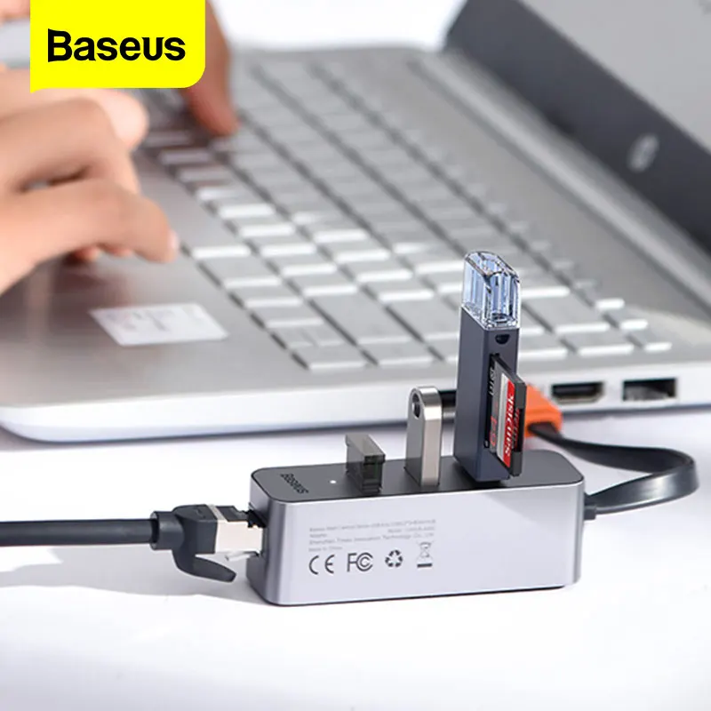 Baseus USB C концентратор Ethernet адаптер Тип RJ45 сетевой Мульти 3 0 HUB для переключатель