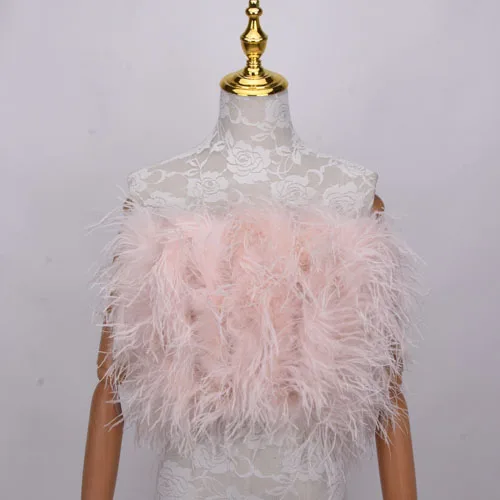 light pink Новинка, бюстгальтер из натурального меха страуса, женское нижнее белье, шуба из натурального меха страуса, шуба из меха, мини-юбка - Цвет: light pink