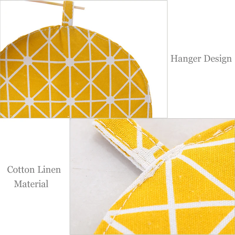 Круглый коврик для стола из хлопка и льна в скандинавском стиле нескользящий с