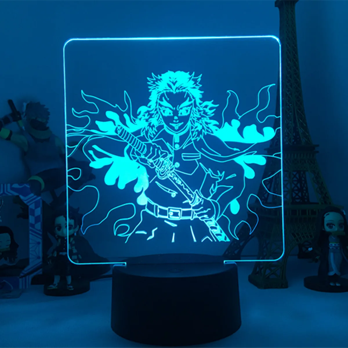 Rengoku Kyoujurou фигурный светодиодный ночной Светильник 3d настенный светильник для