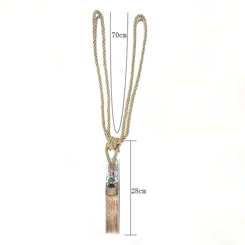 Gold Tassel Curtain Tieback - Decorative Curtains Holder Buckle Rope with Plastic Ball - 1 Piece - Accessory for Curtain Tie Backs - Bandage Rope image 2