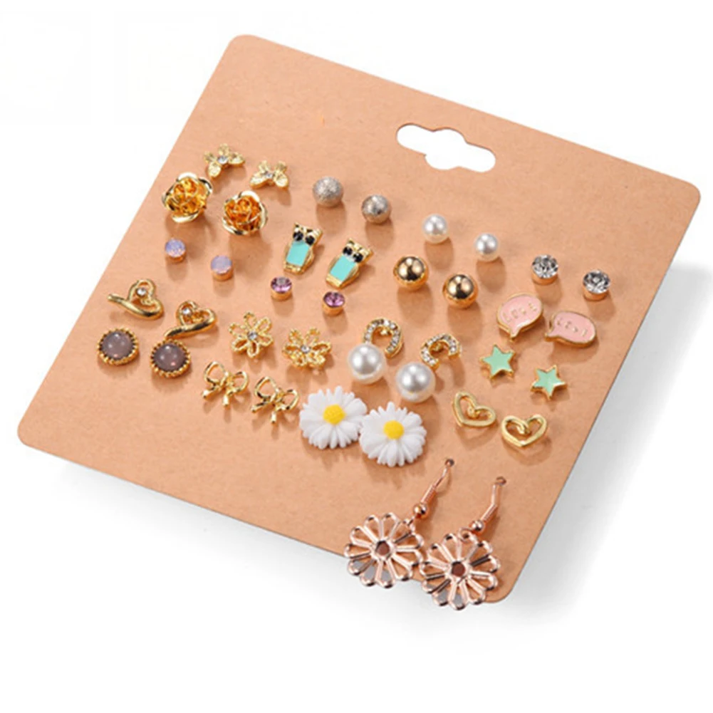 20 пар сережек несколько ювелирных изделий серьги-гвоздики фабалы Кристалл