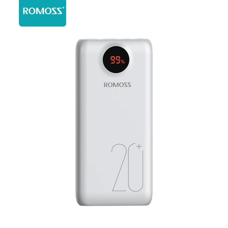 Внешний аккумулятор ROMOSS SW20PS+ ёмкость 20000мАч порт USB C подойдёт для Huawei iPhone и Xiaomi Mi