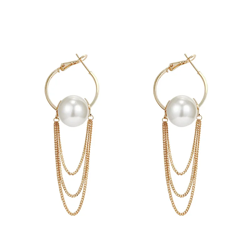 

Trend Long Earrings Female Natural Pearl Wedding Pendant Earrings Fashion Korean Jewelry Earrings Girl Tassels Ear Studs Gifts