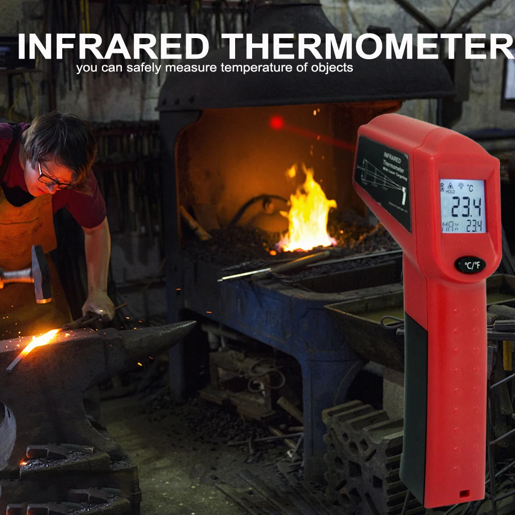 

Digital Lcd Handheld Industry Infrared Thermometer Temperature Meter Tester Red Laser Non Contact Ir Pyrometer Gun -50〜550°c