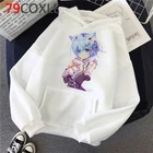 Мужские худи с принтом Re Zero Kara Hajimeru Isekai Seikatsu Re Zero Rem Ram, мужские пуловеры оверсайз в стиле Харадзюку с рисунком