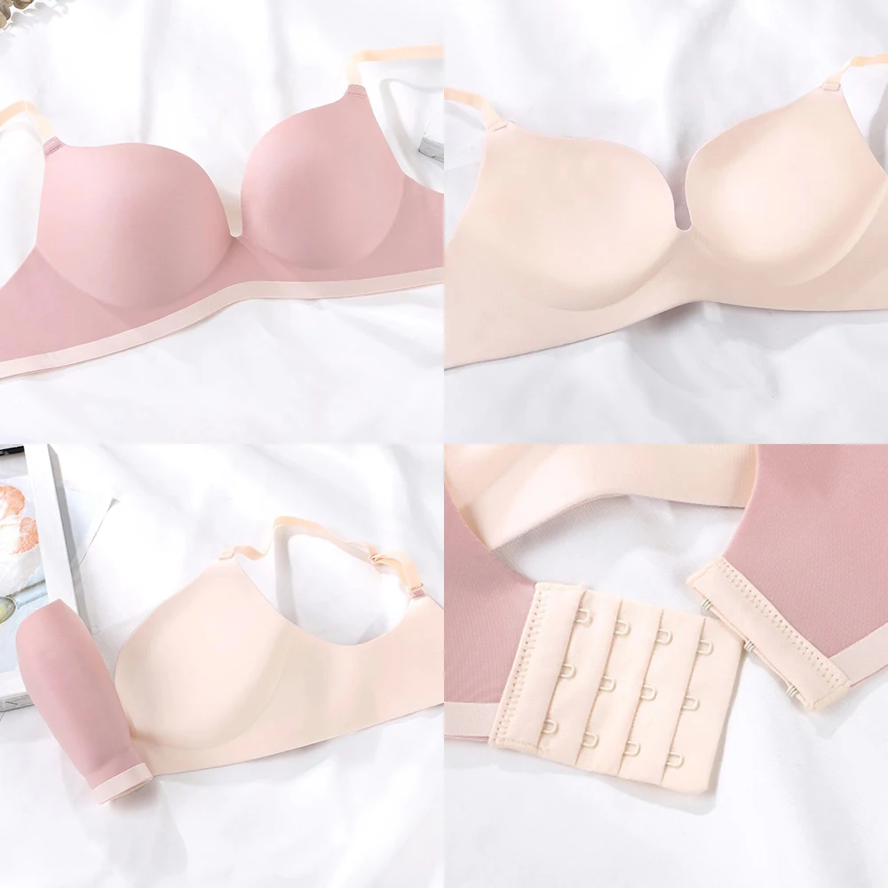 

New seamless no steel ring sexy gathering beautiful back girl bra