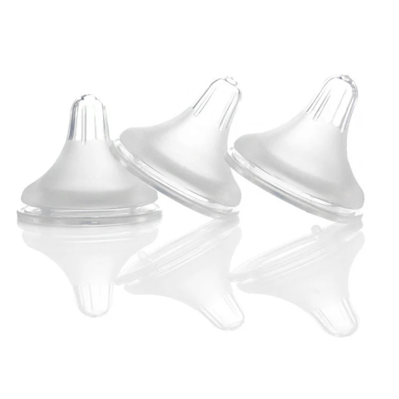Силиконовая гелевая бутылочка для кормления с широким горлышком соска