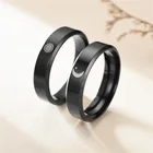 Кольцо мужскоеженское из нержавеющей стали кольца для возлюбленной, простое обручальное украшение с Луной и солнцем, подарок на день Святого Валентина, 1 шт.
