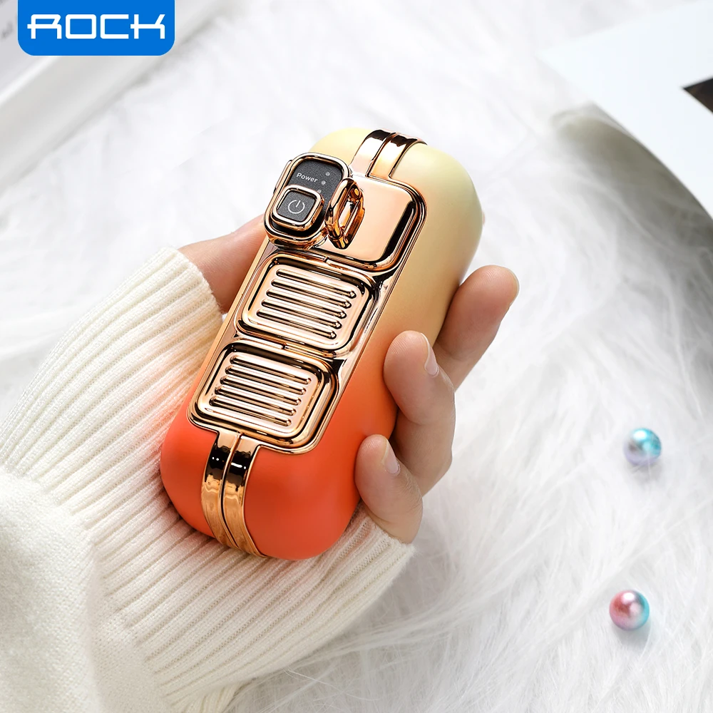 

ROCK Hand Warmer Type c Rechargeable Heater 5000 mAh Power Bank Portable Pocket Hand Warmer Multi-Function Mini Pocket Cloth Bag