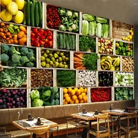 custom size 3d mural wall paper vegetable market fruit shop poster wall painting restaurant kitchen photo background wallpaper