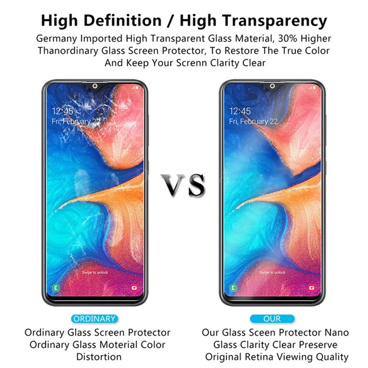 3 шт. полное покрытие из закаленного стекла для samsung Galaxy A50 A40 Защитное стекло для экрана для samsung A70 M20 M30 A20 A30 A50 A80 A60 A90