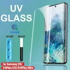 UV защитная пленка из закаленного стекла с защитой от отпечатков пальцев для Samsung Galaxy S8 S9 S10 плюс S20 ультра 5G E экрана протектор Примечание 20 8 9 10 защитное стекло