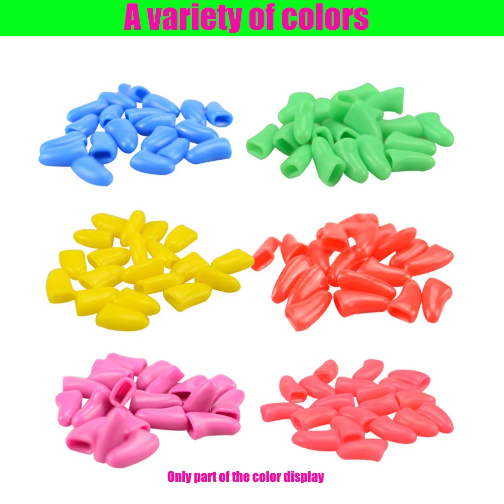 100 Pcs Nail For Cat Grooming Cover Paws Anti-Scratch Kitten Claw Caps Dog Soft Silicone Protect With 5 Adhesive Glue |