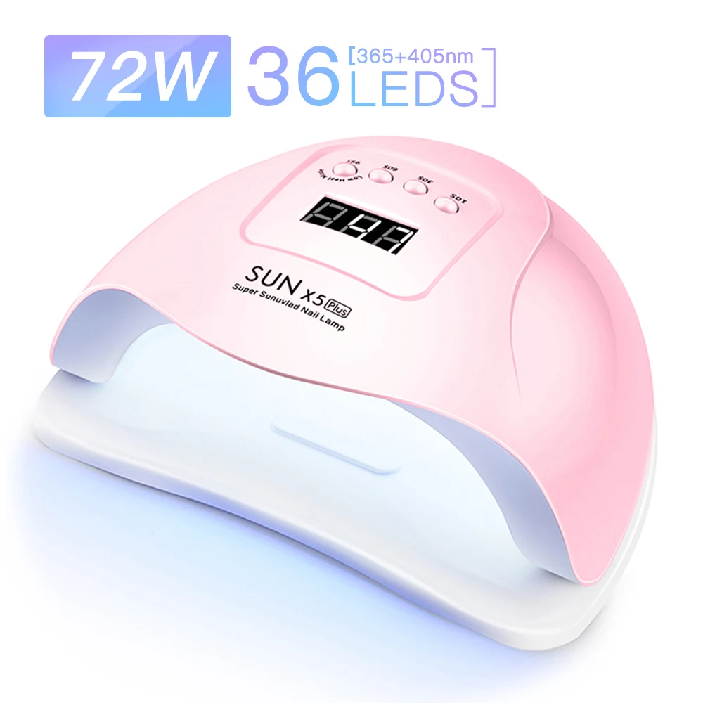 SUNX5 Pink UVLED лампа для ногтей с 36 светодиодами для маникюра гель Сушилка для ногтей сушильная лампа для полировки ногтей 30 s/60 s/90 s автоматический датчик маникюрные инструменты - Цвет: SUNX5 Pink
