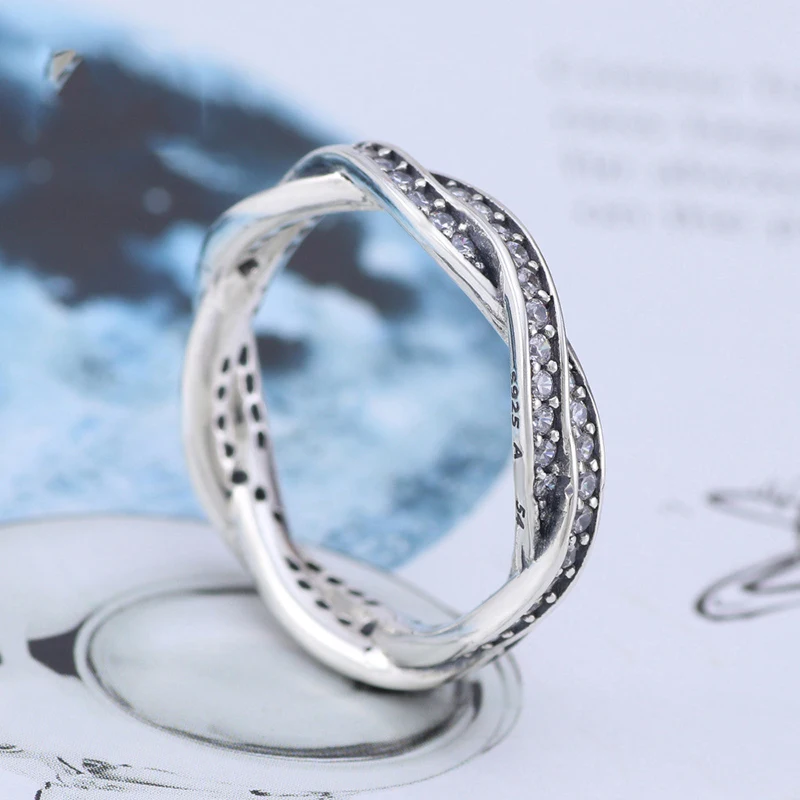 

Hot Real 925 Sterling Silver Fashion Forever Love Ring For Women Wedding Engagement Anniversary Gift Fashion Jewelry