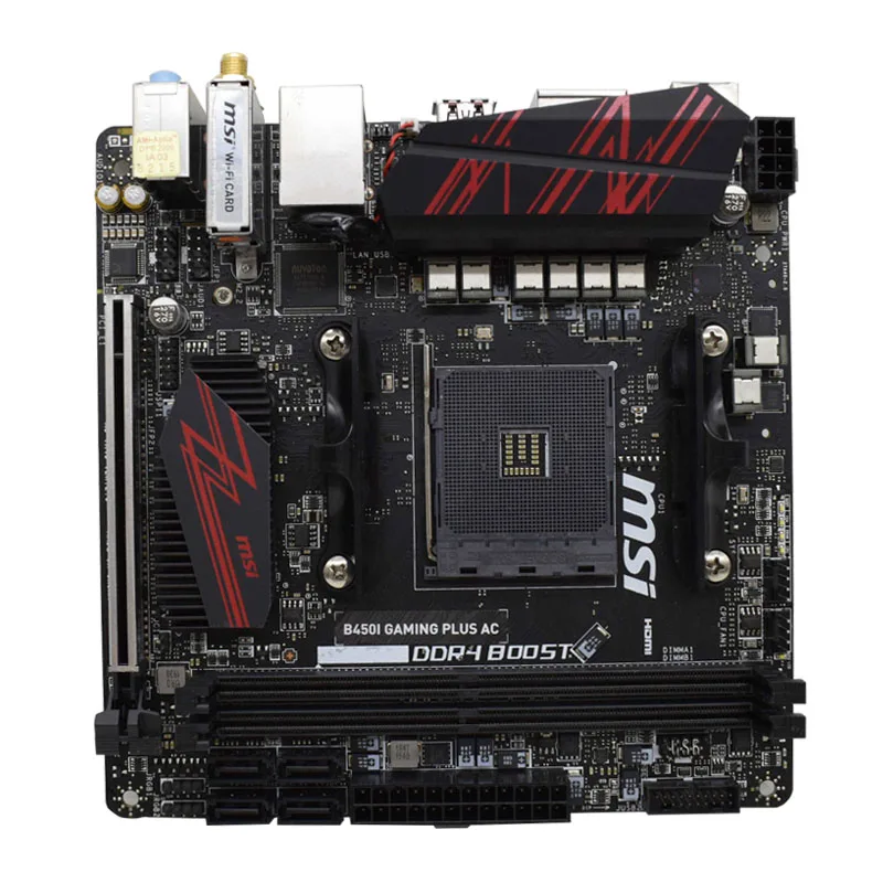 Verkaufen B450I GAMING PLUS AC Für MSI Desktop Verwendet Motherboard Am4 AMD B450 B450M M.2 USB 3,1 Gaming PC Ddr4 Ryzen Mini Itx PCI-E X16 Slot