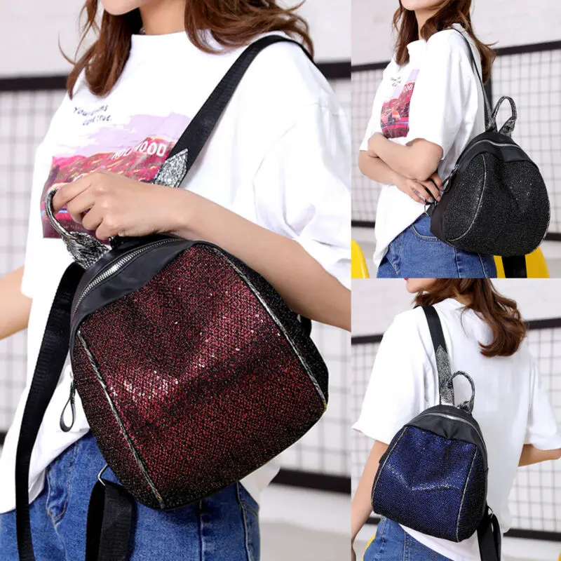 Новый рюкзак с блестками мини школьная сумка на плечо дорожная уличная рюкзаки