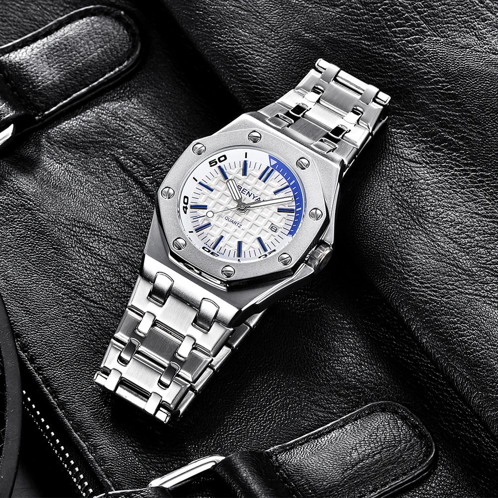 

2021 New Sports Men Quartz Wristwatches Top Brand Waterproof 30M Luxurious Stainless Steel Watch for Men reloj hombre