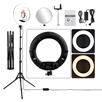 fosoto fs 480ii 18 inch photographic lighting led ring light with mirror ring lamp tripod for phone youtube video makeup camera