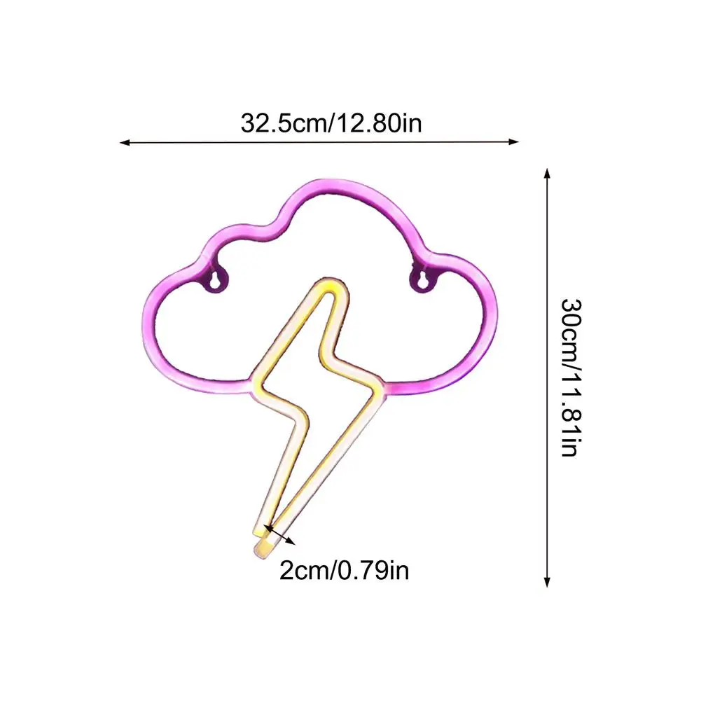 

Neon Sign Night Led Cloud Design Light Art Decorative Lights Plastic Wall Lamp For Home Room Holiday Lighting Powered Wall Decor