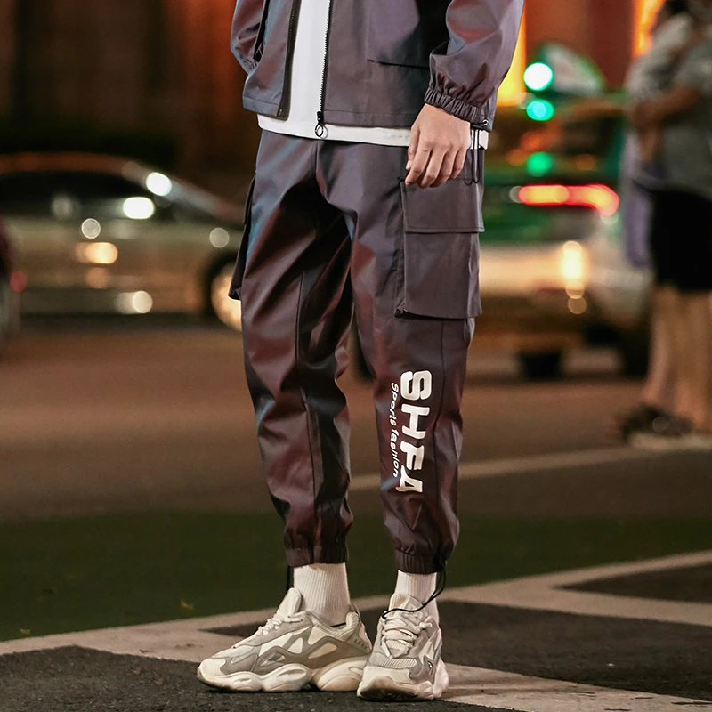 

Men Streetwear Cargo Pants 2021 Overalls Mens Baggy Hip Hop Joggers Pants Korean Style Pockets Harem Pants Sweatpants Male