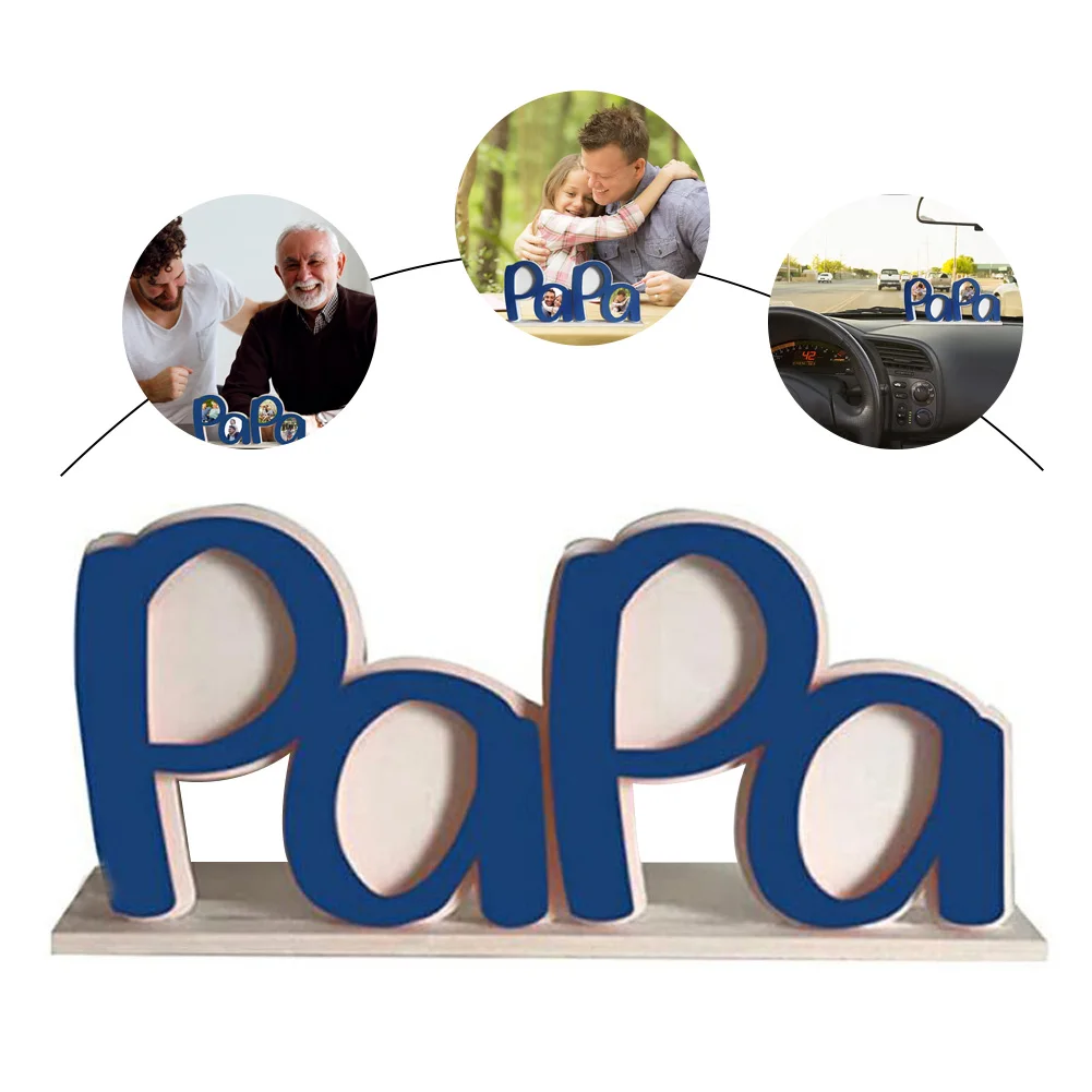 

Dad Picture Frame Creative Desktop Ornament Multiple Styles Holder Letter Picture Frame Home Decoration For Father'S Day Gift