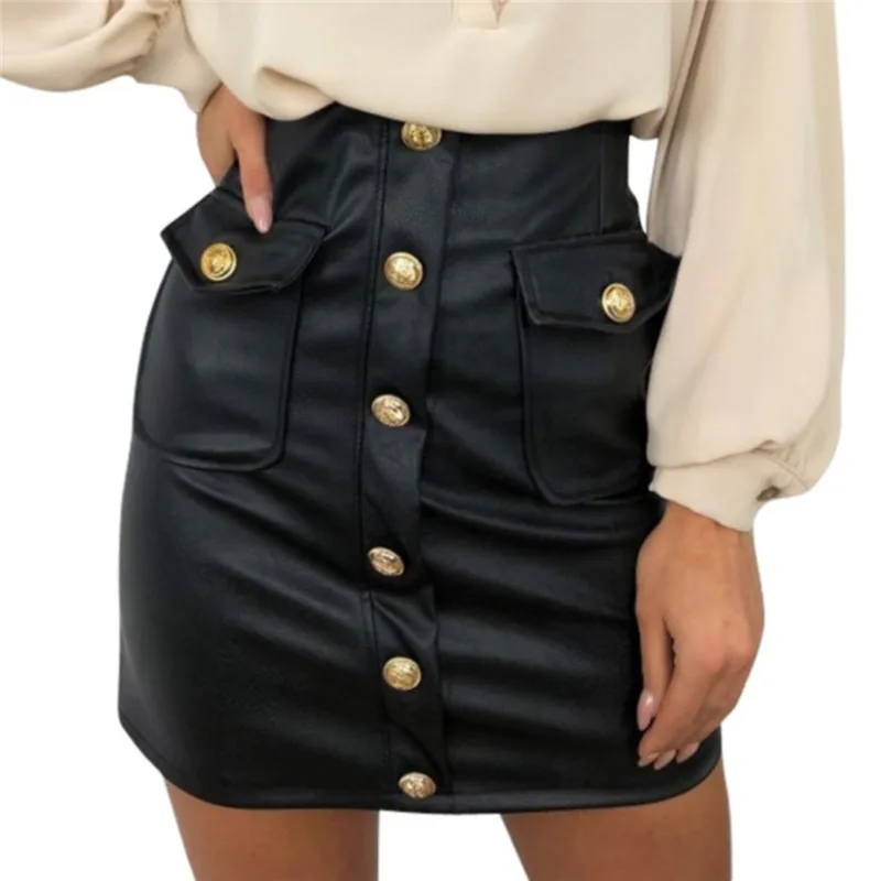 

Sexy Lady Skirt Slim Fit Button Exquisite Woman Skirt European American Autumn All-Match Skirts 2020 NEW Fashion OL Skirts