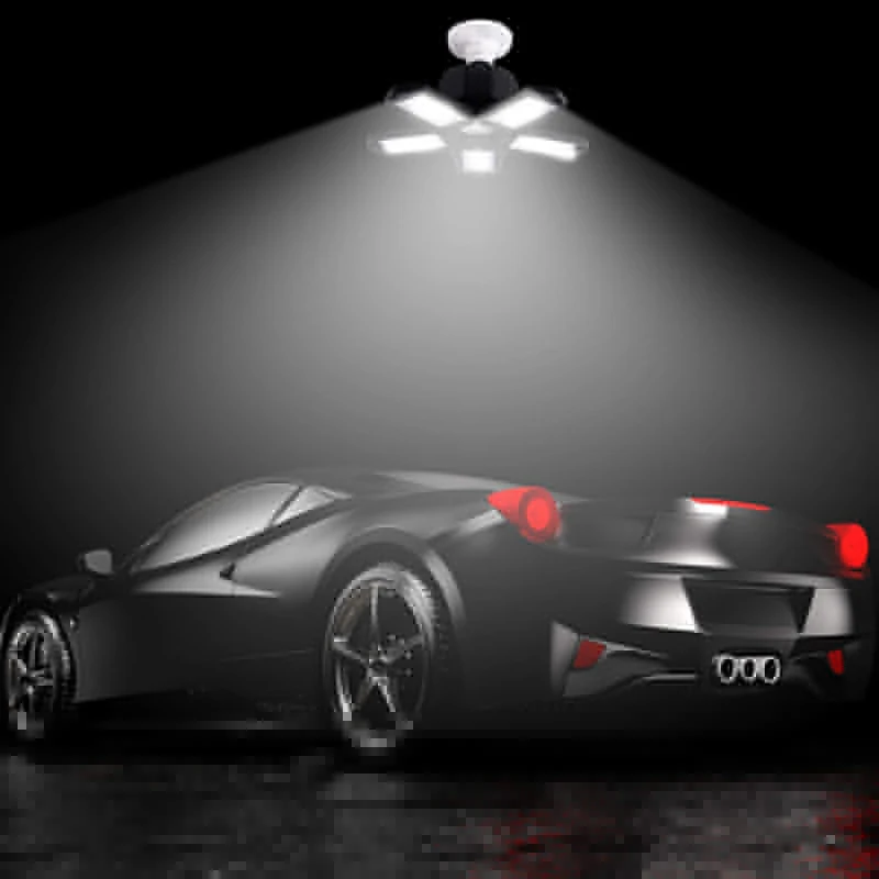 

Deformable 200W LED Garage Light Ceiling Light E26 E27 Adjustable Panels for Warehouse Basement Barn Home Office