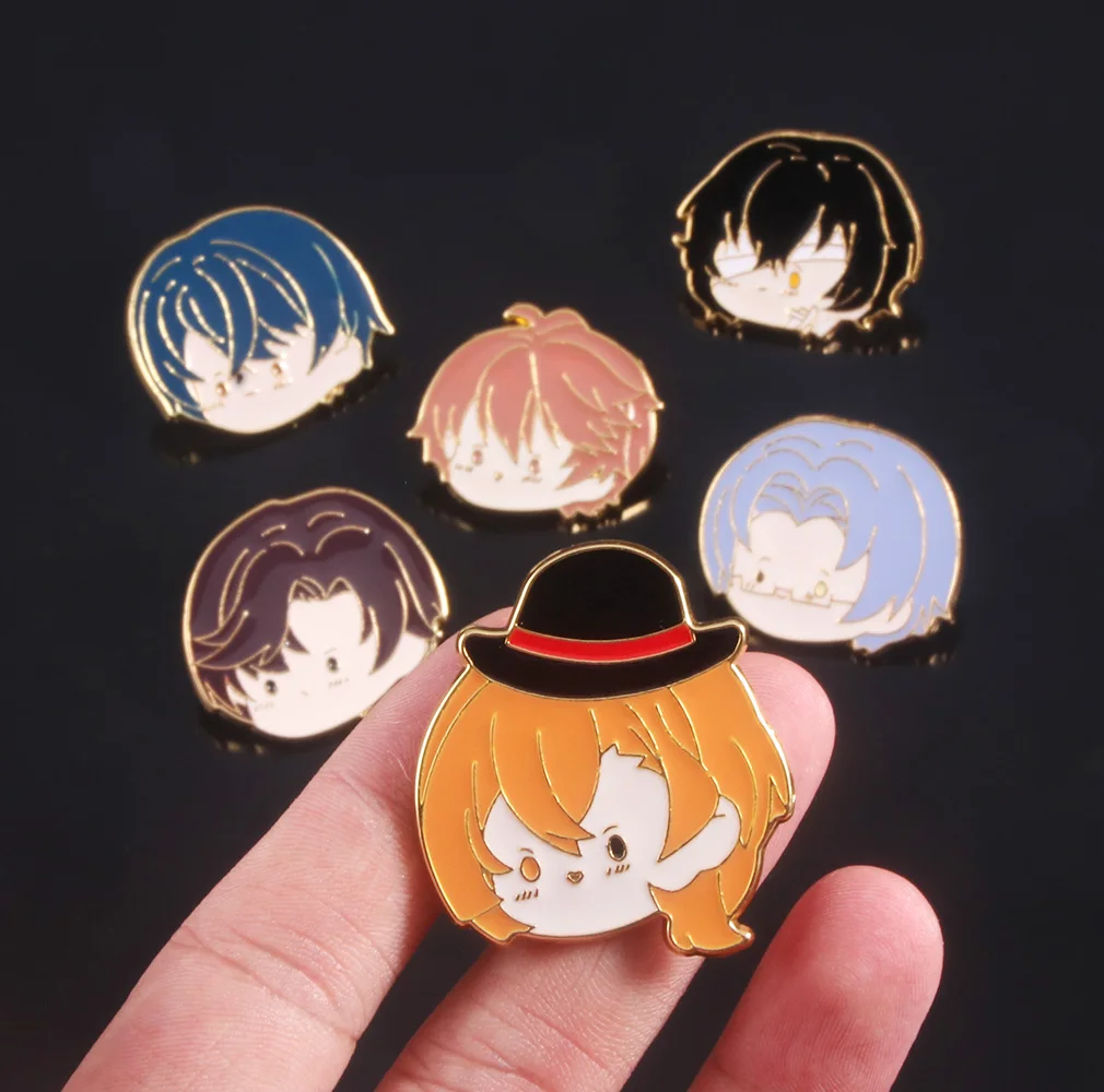 

Anime Bungo Stray Dogs Enamel Pins Brooch Nakahara Chuya Dazai Osamu Cartoon Figure Badge Backpack Hat Lapel Pin Jewelry