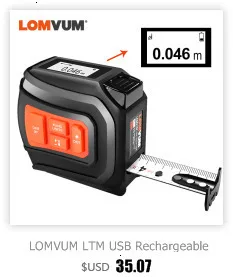 LOMVUM перезаряжаемый портативный лазерный дальномер 77U 120 м цифровой лазерный дальномер электрические ленты измерительные инструменты