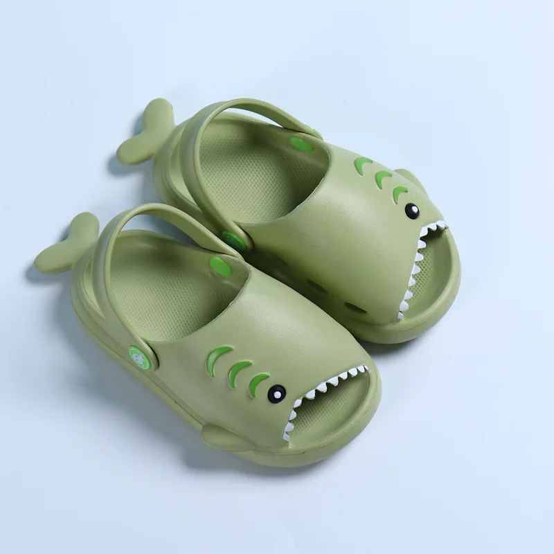 Summer Fashion Fun Shark Slippers Baby Boy Beach Shoes Soft Bottom Non-Slip Hole Girls Toddler Kids Sandals | Мать и ребенок