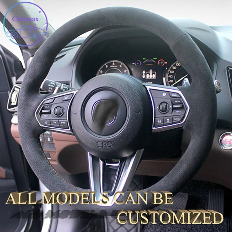 

Вышивка из алькантары чехол рулевого колеса автомобиля для ACURA CDX TLX-L RDX MDX ZDX, держатель для ручного шитья по индивидуальному заказу, Спортивн...