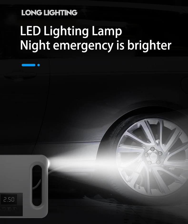 

12V Portable Mini Car Air Compressor Tire Air Pump Car Electric Air Compressor Intelligent Car Tyre Inflator With LED Lights