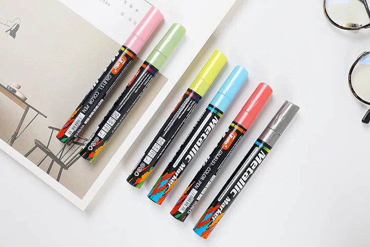 1Pcs Water-based Paint Metal Marker Pens Sharpie 3.0mm Gold Silver Ceramic Rock Glass Porcelain Mug Wood Fabric Canvas Painting
