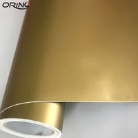 self adhesive pvc gold golden matte vinyl wrap car sticker decal with air release diy styling car wrapping foil
