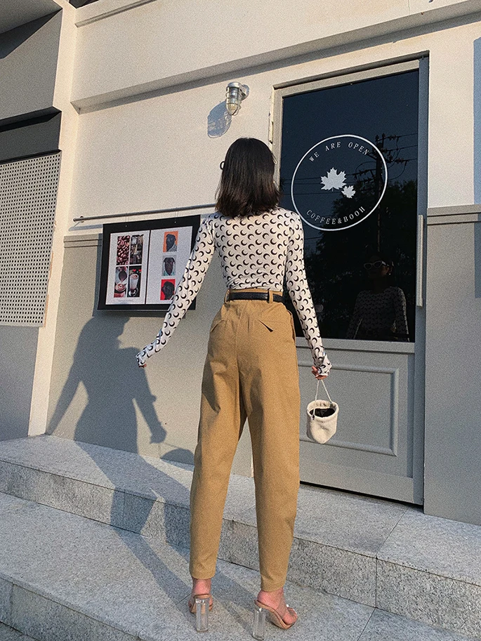 Модные повседневные брюки карго Obrix с высокой талией до щиколотки для женщин