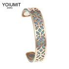 Браслет-манжета из нержавеющей стали, браслеты из розового золота