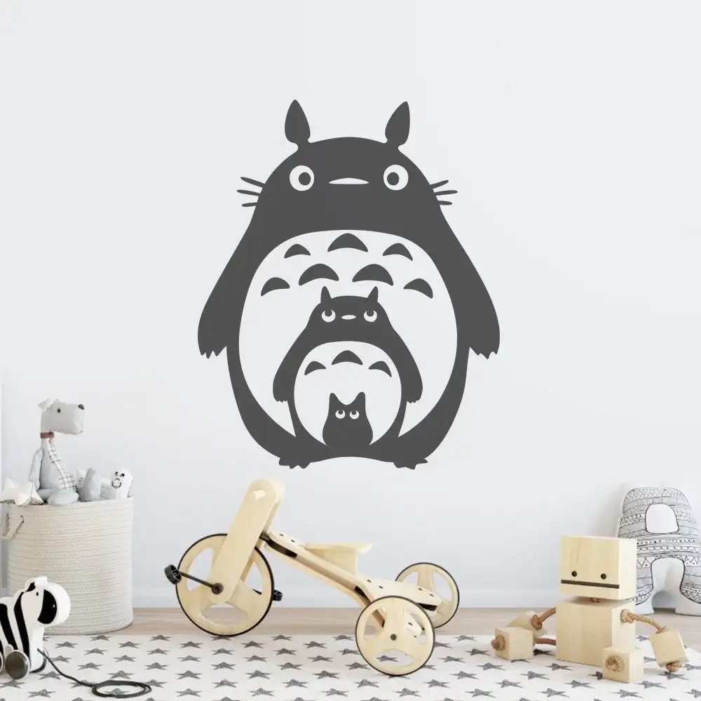 

Kids Room Decor wall decal Totoro Nursery Wall Art Sticker Removable Vinyl Decals For room decoration DIY mural Y75