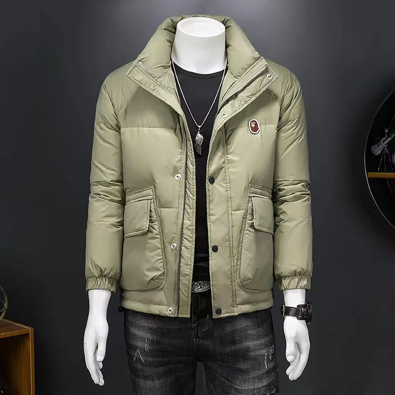 2021 European New Men's Down Jacket Falling Shoulder Loose Fashion Down Jacket Slim Top Jacket