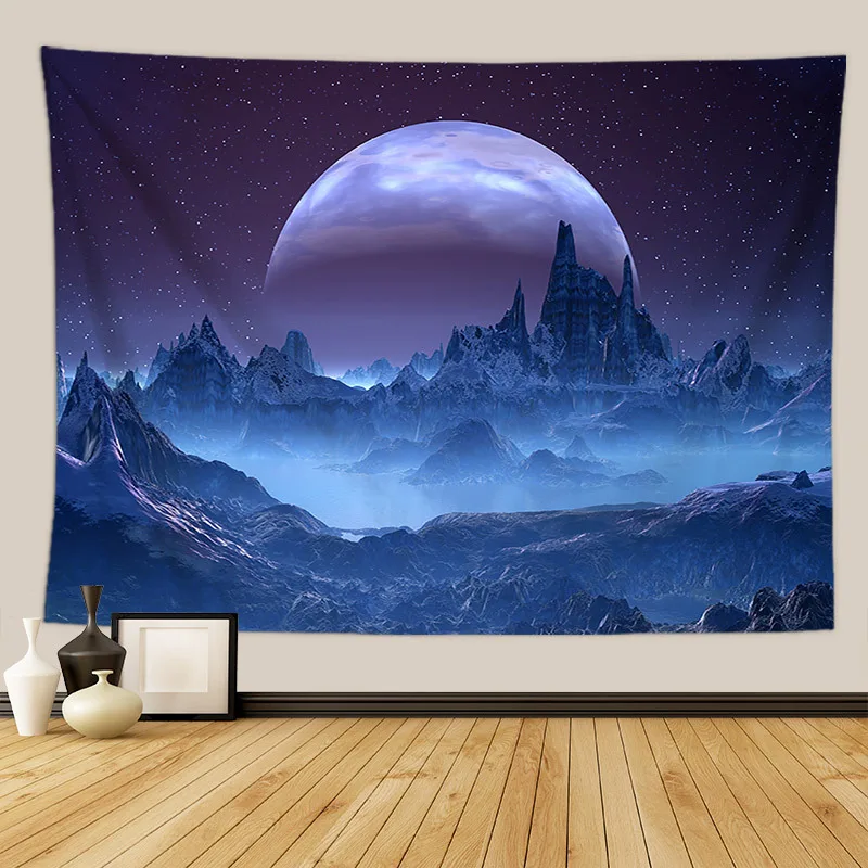 

star tapestry psychedelic space polyester fabric moon wall hanging wall decor wall tapestry moon